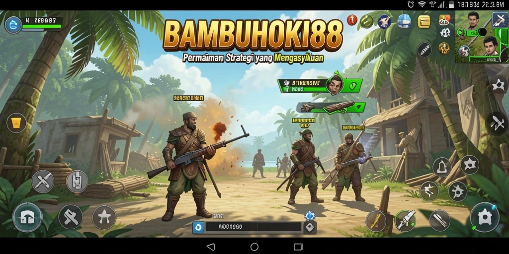 Screenshot gameplay BAMBUHOKI88 yang menampilkan strategi tempur.