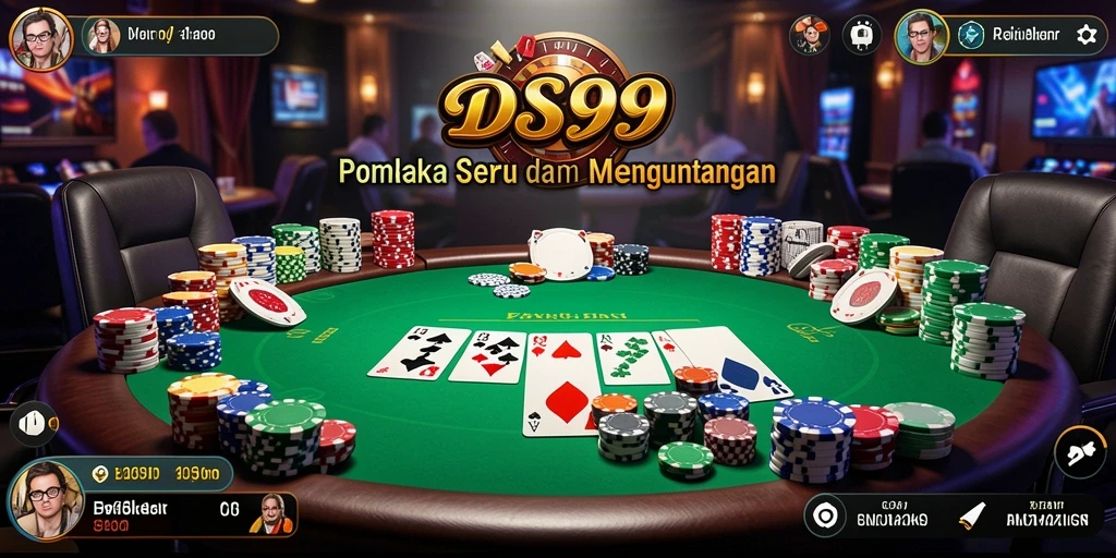 Screenshot gameplay DS99 yang menunjukkan aksi seru permainan Poker.