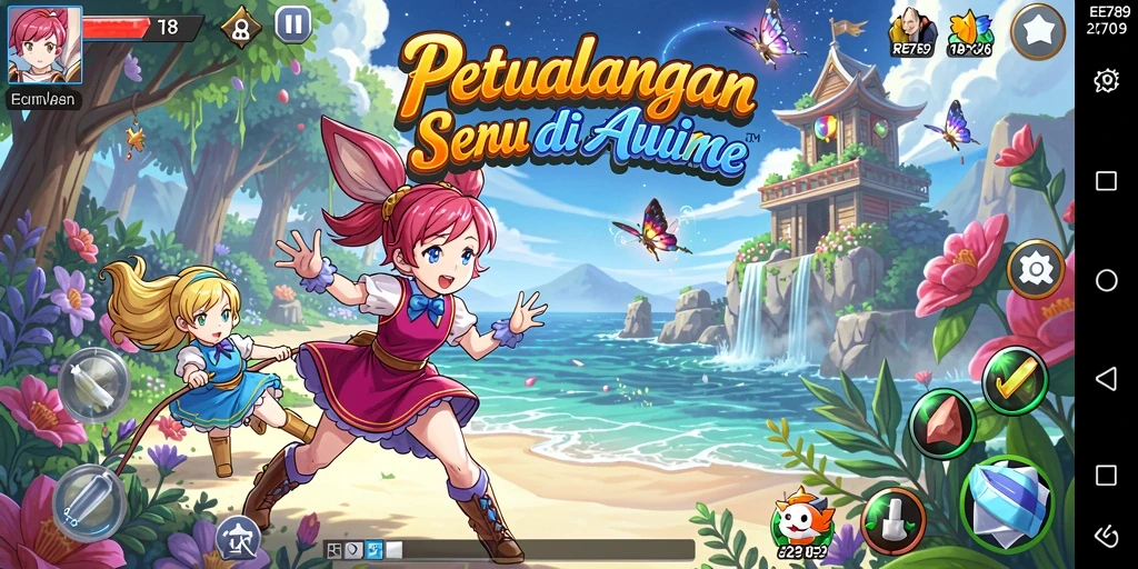 Tampilan gameplay mendebarkan dalam dunia anime