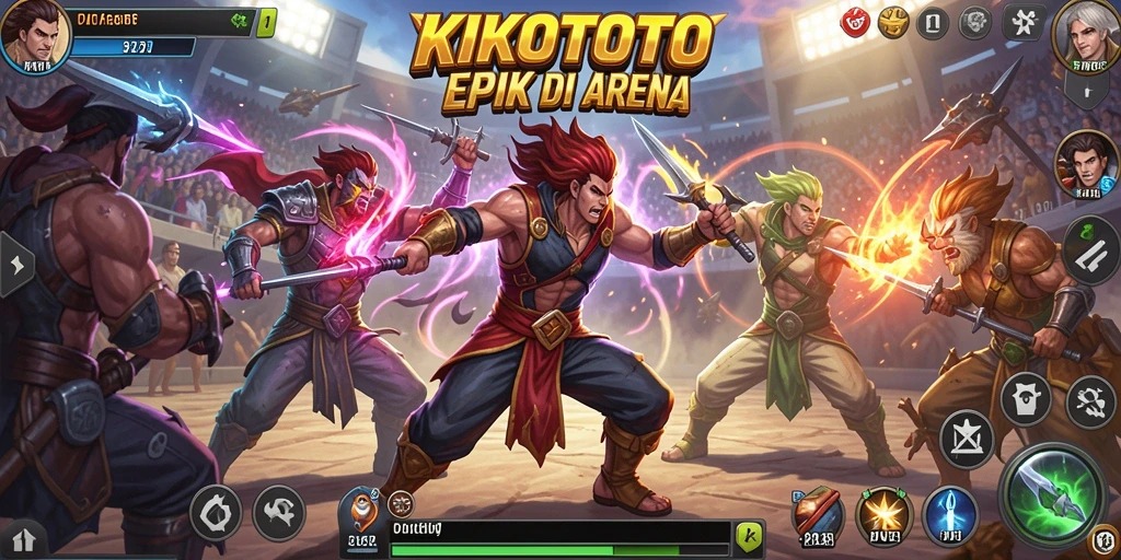 Tangkapan layar yang menunjukkan aksi pertarungan mendebarkan di KIKOTOTO.