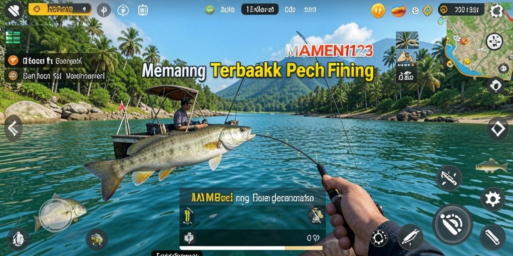 Screenshot MAMEN123 menampilkan aksi memancing yang seru dan menarik.