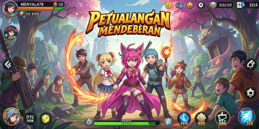Tangkapan layar MENYALA78 menampilkan aksi mendebarkan dalam gameplay Anime.