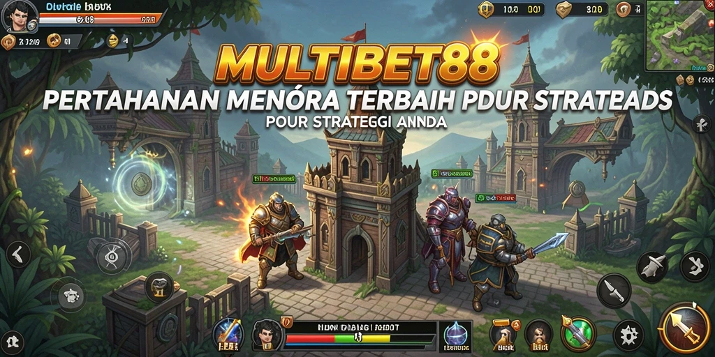 Tangkapan layar gameplay MULTIBET88 yang menunjukkan pertahanan menara yang epik.
